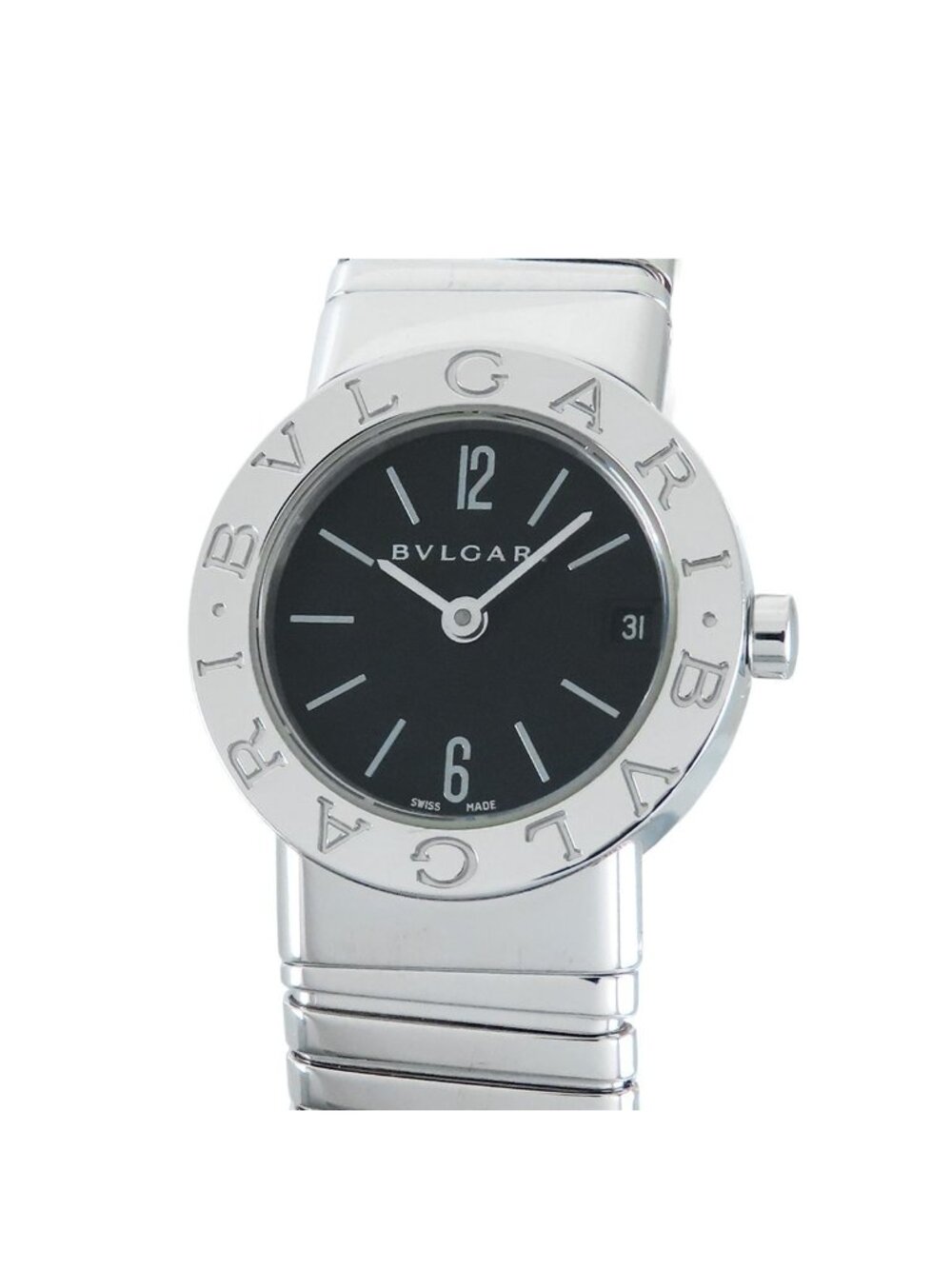 Bvlgari Black SS Tubogas Date Watch